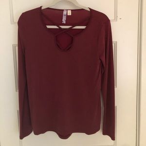 dark pink Long sleeve with cross chest